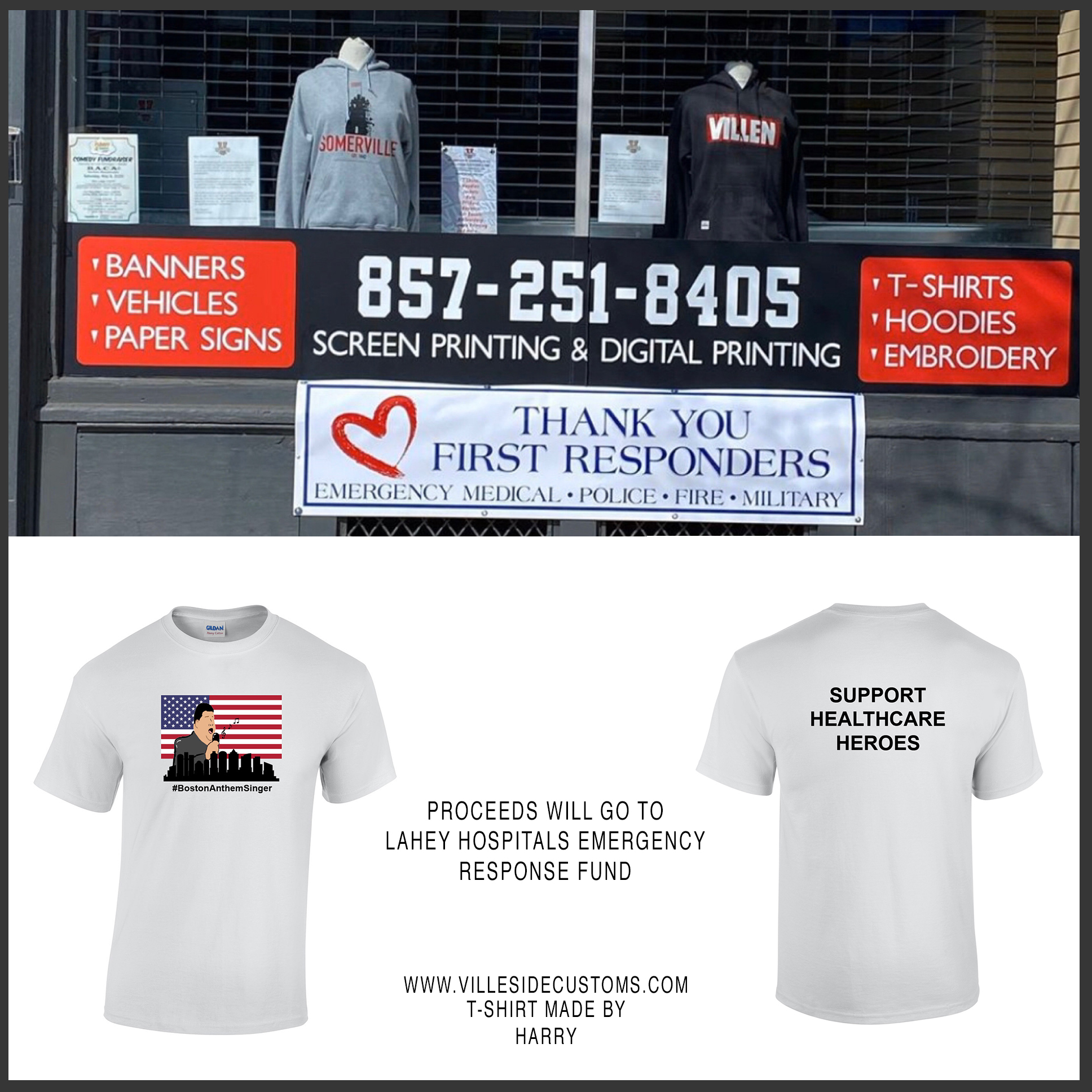 COVID-19 Lahey Emergency Response Fundraiser t-shirt by Harry B.